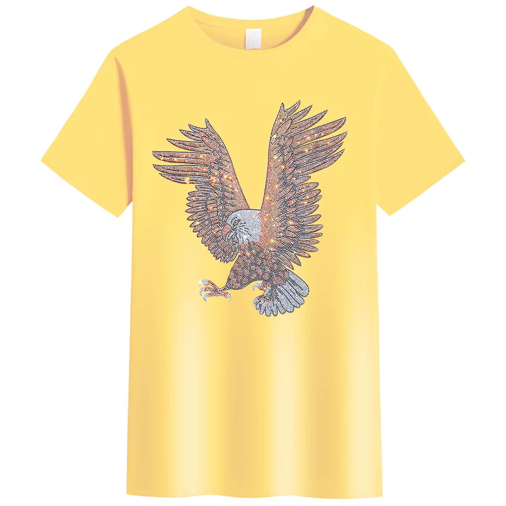 Men’s 3D Rhinestone Eagle T-Shirt | Summer Casual Short Sleeve Graphic Tee