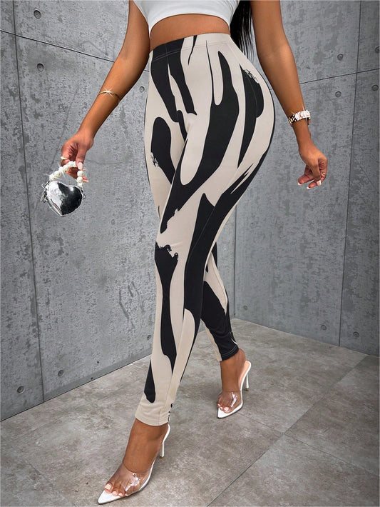 Step into Fall with the Vavabold Graphic Print High Waist Leggings for Women