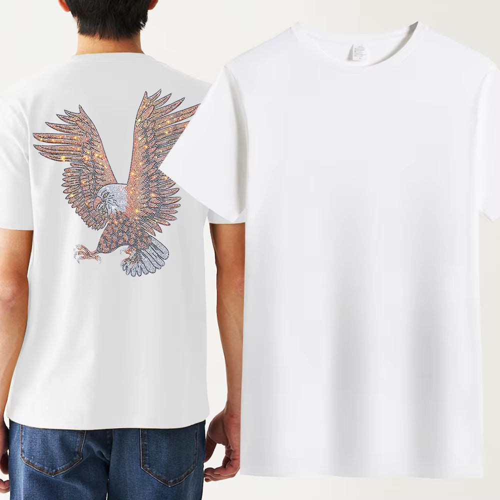Men’s 3D Rhinestone Eagle T-Shirt | Summer Casual Short Sleeve Graphic Tee