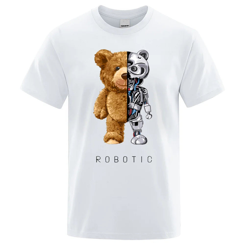 Grab your funny Teddy Bear Robot T-Shirt for Men 