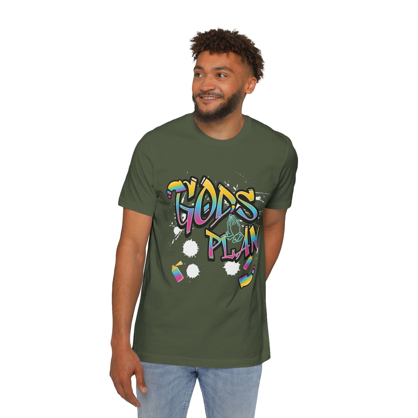 Colorful 'God's Plan' Graphic Tee | USA-Made Short-Sleeve Jersey T-Shirt, Motivational Shirt, Gift for Friends, Casual Wear, [...]