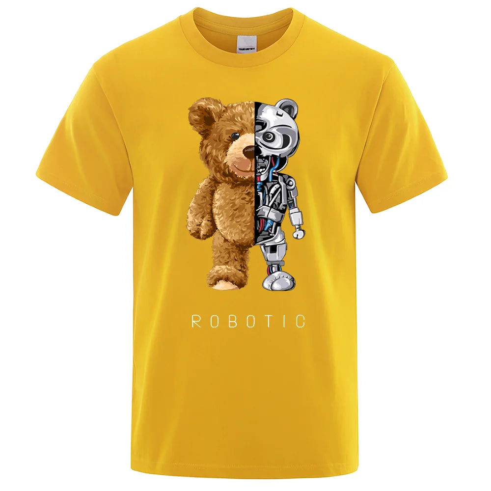 Grab your funny Teddy Bear Robot T-Shirt for Men 