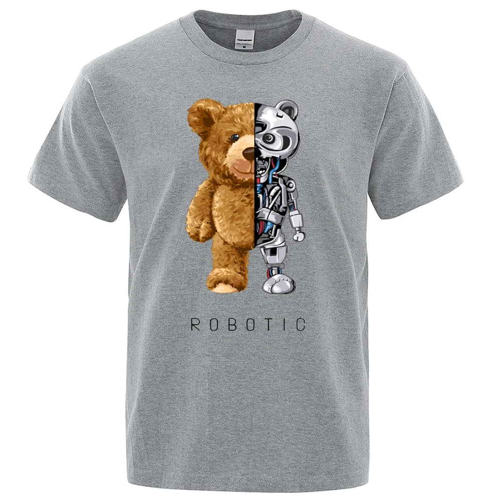 Grab your funny Teddy Bear Robot T-Shirt for Men 