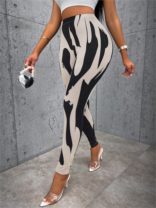 Step into Fall with the Vavabold Graphic Print High Waist Leggings for Women