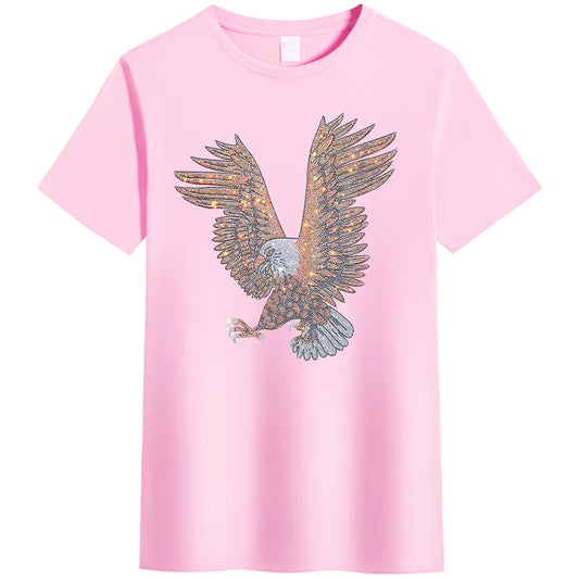 Men’s 3D Rhinestone Eagle T-Shirt | Summer Casual Short Sleeve Graphic Tee
