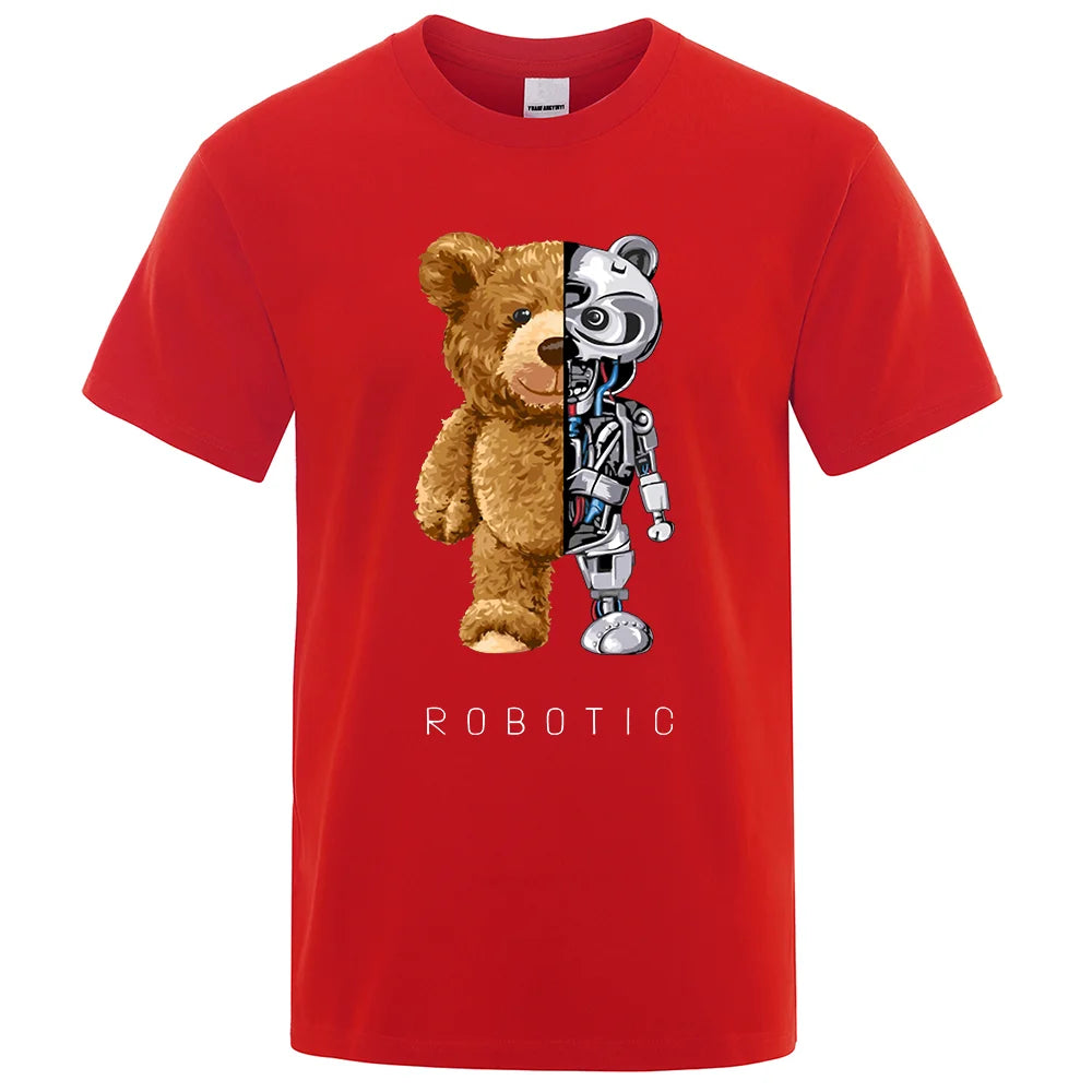 Grab your funny Teddy Bear Robot T-Shirt for Men 