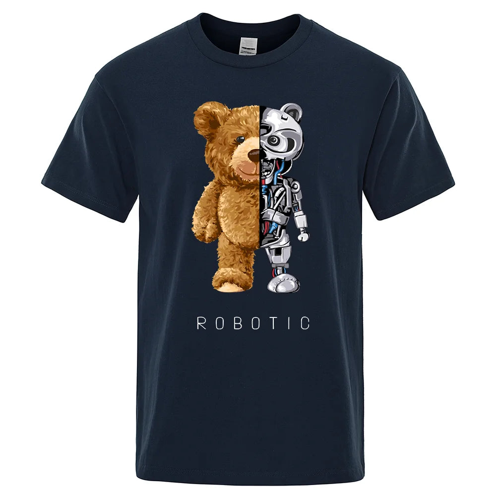 Grab your funny Teddy Bear Robot T-Shirt for Men 